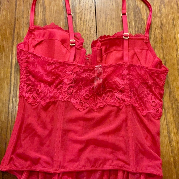 La Senza Lacy Red Corset Top sz M - Picture 3 of 4
